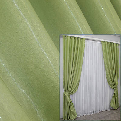 Атласні штори (2шт. 1х2,7м.), монорей. Колір світло-оливковий. Код 1081ш 31-391