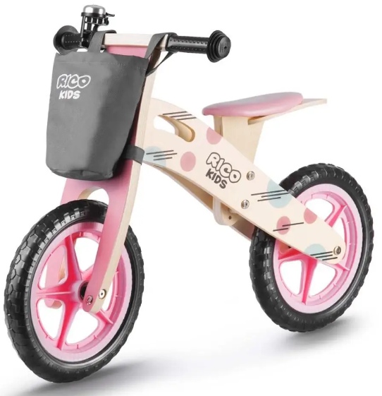 Велобіг дерев'яний Ricokids RC-611 рожевий 7611, фото 1
