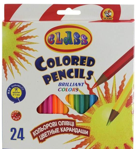 Олівці кольорові Class PREMIUM 24 штук, фото 1