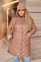 Демисезонная стёганная Женская Куртка Ткань плащевка +силикон Размер: 46-48, 50-52, 54-56, 58-60, 62-64, 66-68