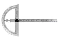 Кутомір- транспортир з лінійкою YATO; 120 х 150 мм, діапазони: кут- 0-180°, відстань- 0-150 мм [50]