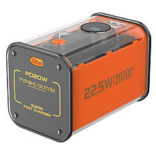 УМБ Power Bank (зовнішній акумулятор) BYZ W90 20000 мАг 22.5 Вт Помаранчевий (BYZ-W90-O), фото 5