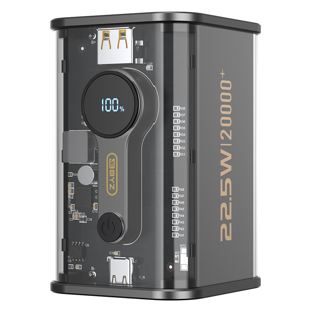 УМБ Power Bank (зовнішній акумулятор) BYZ W90 20000 мАг 22.5 Вт Чорний (BYZ-W90-B)