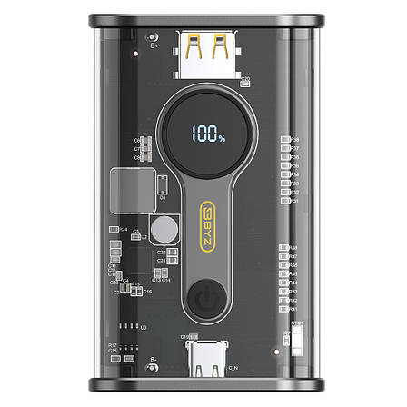 УМБ Power Bank (зовнішній акумулятор) BYZ W90 20000 мАг 22.5 Вт Чорний (BYZ-W90-B), фото 3