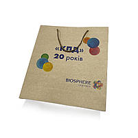 Преміум крафтовий пакет паперовий з ручками для подарунка з логотипом, 160х250х100 мм, фото 3