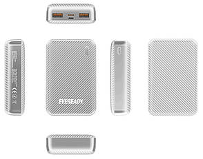 УМБ Power Bank (зовнішній акумулятор) EVEREADY PX10M 10000 мАг Mini Сріблястий (PX10MSL), фото 3