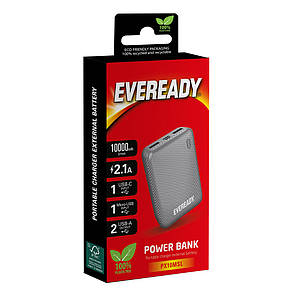 УМБ Power Bank (зовнішній акумулятор) EVEREADY PX10M 10000 мАг Mini Сріблястий (PX10MSL), фото 4