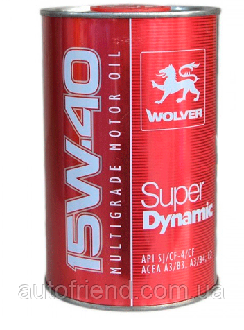 WOLVER Super Dinamic 15W-40, API SJ/CF-4/CF 1л - фото 1 - id-p1763646391