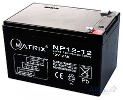 Matrix 12V 12A Аккумулятор 12 Вольт 12 Ампер BATTERY 12V 12A (не самий дешевий акб)