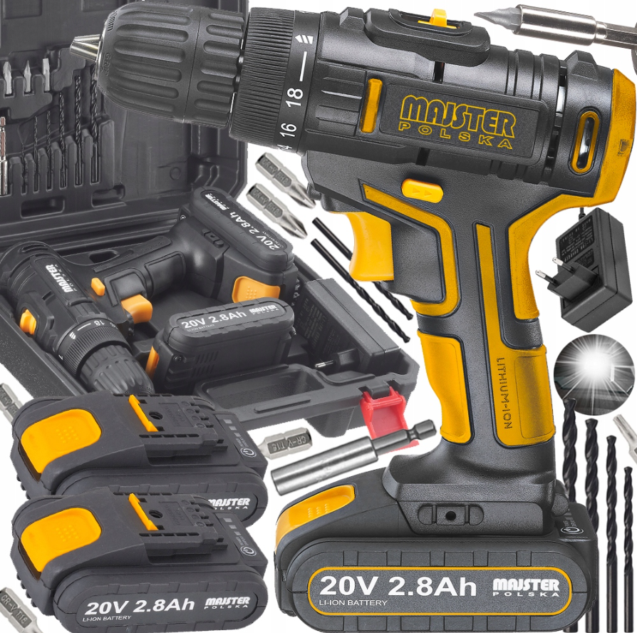 Акумуляторний шуруповерт Majster Polska MP-0427 20V + 2 акумулятори (Польща)