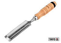 Стамеска напівкругла YATO : b= 32 мм, клинок- 125 мм, дерев'яна ручка- 112 мм [12/48]