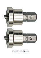 Насадка викруткова для гіпсокартону VOREL : Phillips PH2 x 25 мм.  2 (Шт/Уп.) [12/144]
