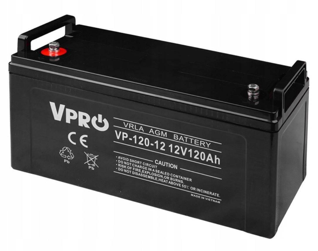 Акумулятор батарея AGM VRLA 12 V 120 Ah Volt Polska VPRO VP-120-12 6AKUAGM120 Польща, фото 1