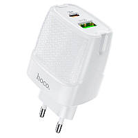 Сетевое зарядное устройство Hoco C85A Bright PD 20W + QC3.0 - White