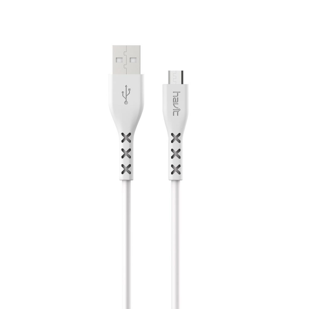 Кабель з'єднувальний зарядний HAVIT HV-H67 USB to Micro USB 1 м білий HV-H67-W