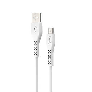 Кабель з'єднувальний зарядний HAVIT HV-H67 USB to Micro USB 1 м білий HV-H67-W, фото 2