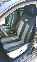 Авточехлы из эко кожи SEAT Toledo 2005>2012 (5P) mk III Pok-ter GT line с серой вставкой