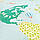 Дитячий розвиваючий двосторонній складний термокилимок ігровий Карта світу і Друзі рибки 200х180x1 см з сумкою (8966), фото 4