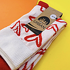 Шкарпетки жіночі "Сердечка" середні, розмір 36-40, колір білий із великими сердечками, фото 3