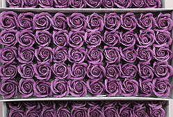 Мильна троянда приглушено-фіолетова для створення розкішних нев'янучих букетів і композицій з мила