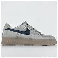 Мужские кроссовки Nike Air Force 1 '07 Low Grey Suede, серые кожаные кроссовки найк аир форс 1 лов