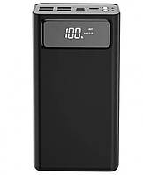 Повербанк (УМБ) XO PR125, 50000 mAh, 4USB + Type-C, 185 Wh, с фонариком, Black