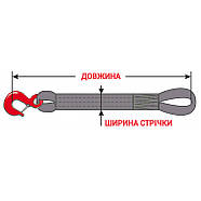 Строп текстильний одногілковий 1СТ 2т, 2000мм, фото 3