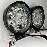 Світлодіодна Flood кругла фара 12-30 V 27 W 6000 K IP68 LED круглі фари на авто, трактор, фото 4