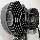 Світлодіодна Flood кругла фара 12-30 V 27 W 6000 K IP68 LED круглі фари на авто, трактор, фото 6