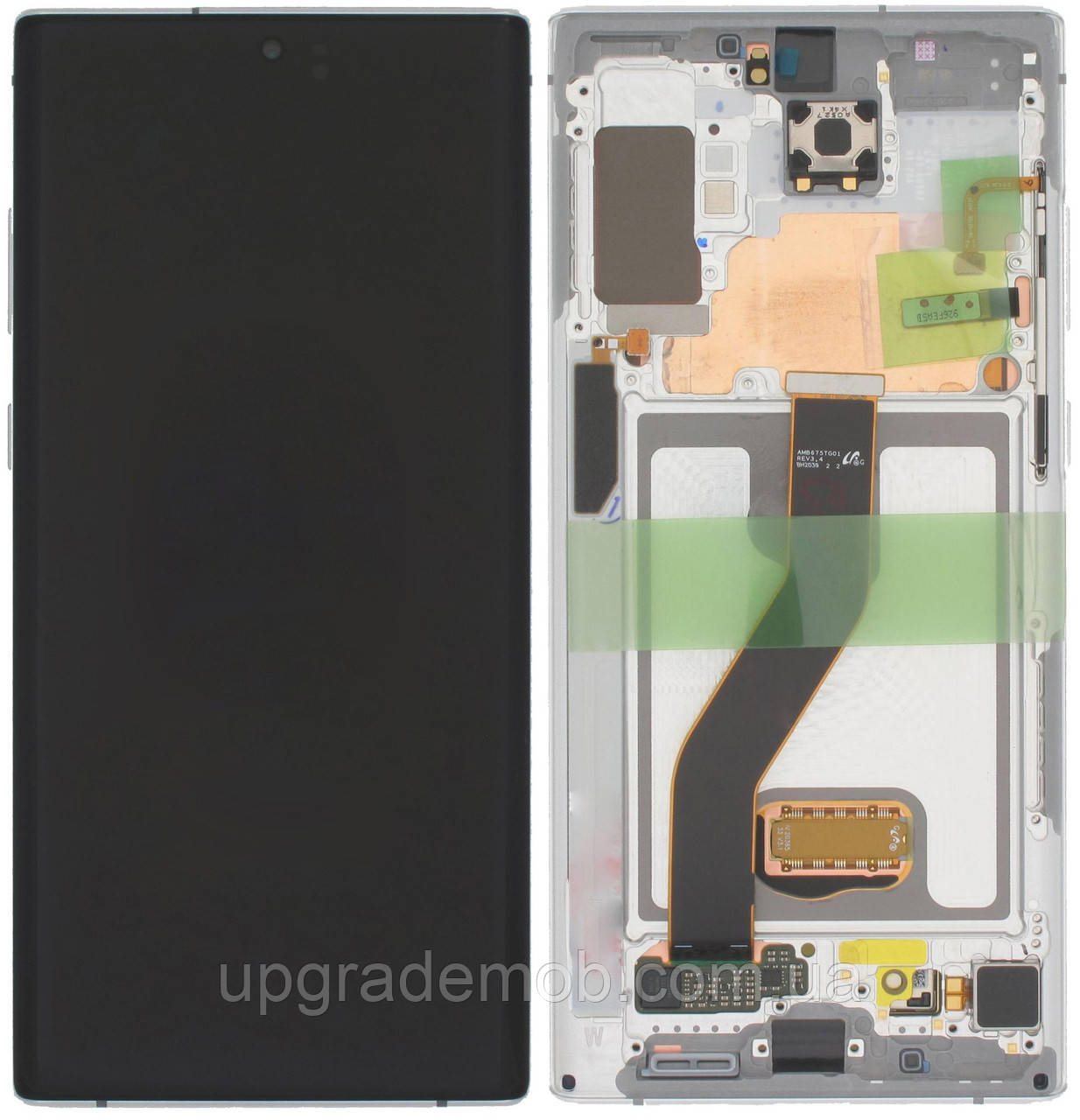 Дисплей модуль тачскрин Samsung N975 Galaxy Note 10+ чорний Amoled оригінал сервісне паковання з рамкою