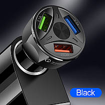 3,1 А Швидке заряджання USB у прикурювач на 3 USB-виходи, автомобільне заряджання usb (чорна), фото 2
