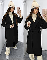 Стильное длинное кашемировое женское пальто новинка 2023 l, черный