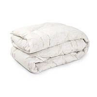 Зимнее шерстяное одеяло 172х205 "Белый вензель" стеганое бязь овчина (316.02ГШУ)