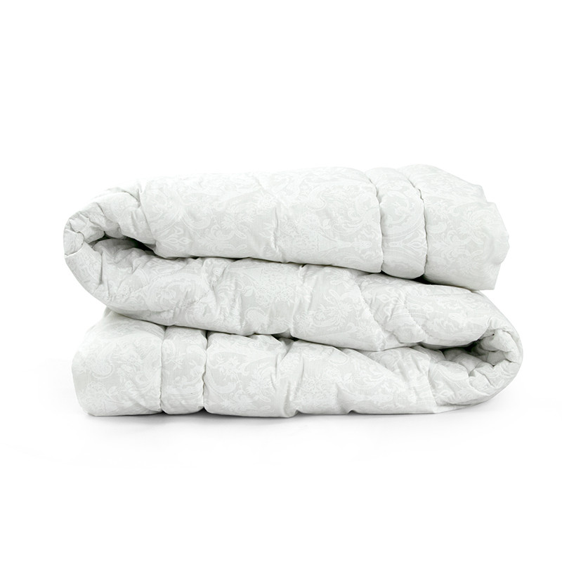 Зимнее шерстяное одеяло 172х205 "Белый вензель" стеганое бязь овчина (316.02ГШУ) - фото 2 - id-p1763712009