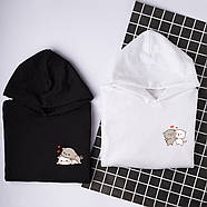 Худі парні з прикольним принтом "Peachcat Love Персик і Гома", фото 2