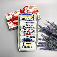 Набор высоких носков женских 5 пар 36-41 патриотических в коробке с украинской символикой MR весна-осень