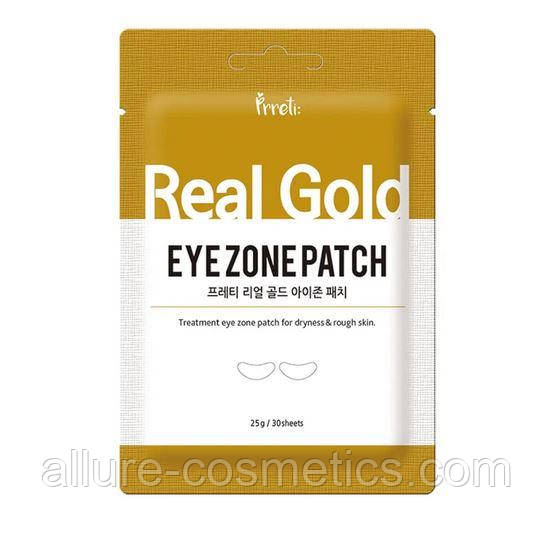 Тканинні патчі для зони навколо очей із золотом PRRETI Real Gold Eye Zone Patch 30 шт (15пар)