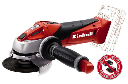 Кутова шліфмашина Einhell TE-AG 18 Li Solo : немає Li-ion 18В, частота на х.х. 8500 об/хв, діаметр диску: 115 мм, фото 1