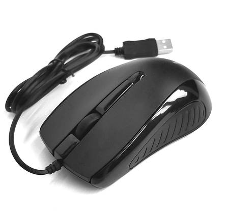 Миша комп'ютерна дротова 4you M1 black (3кн, 1000DPI, 12 міс гарантія), фото 1