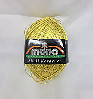 Пряжа з люрексом Modo Simli Kordenet (1126 Жовтий) для платтів, купальників, поділок, сумочок