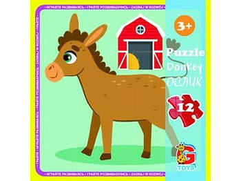 Пазлі ТМ "G-Toys" із серії "Ферма. Ослик" LA01 G-Rich