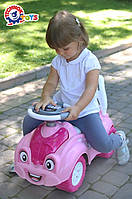 Машинка Каталка-толокар для дівчинки, рожевий дитячий музичний автомобіль для прогулянок технок