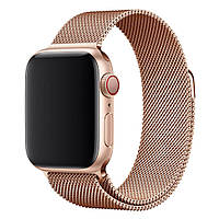 Магнитный ремешок Milanese Loop для Apple Watch SE 44 mm | HMU | розовое золото