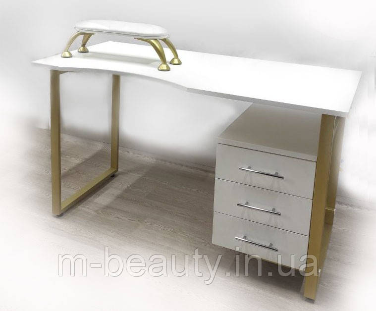 Стіл для манікюру з нішою та висувними ящиками BR_Beautix манікюрний стіл для перукарських салонів, фото 1