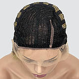 Перука каре без гривки Lyryca Lace на сітці, термоволосся, колір блондин з темним корінням, фото 8