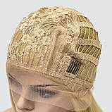 Перука каре без гривки Lyryca Lace на сітці, термоволосся, колір блондин із пшеничним відтінком, фото 7