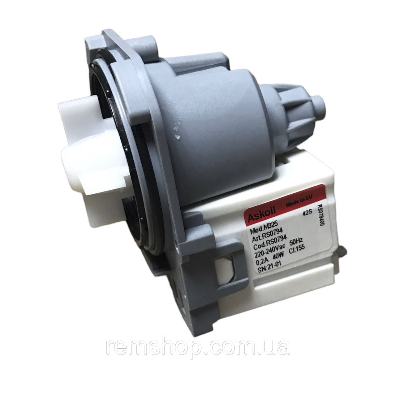 Насос Askoll M325/40W для AEG, Electrolux, Zanussi, Whirlpool, Indesit (3 засувки, контакти ззаду)