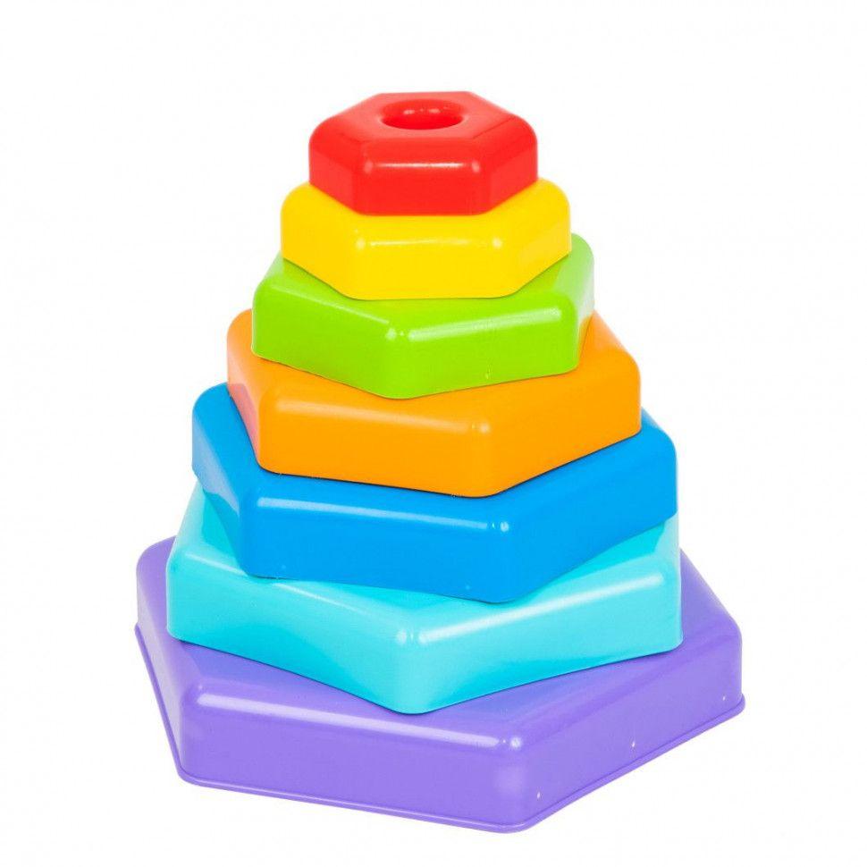 Дитяча іграшка розвиваюча райдужна пірамідка, арт.39354, ТМ Тигрес, розміри 17.5 x 20.0 x 18.0 см