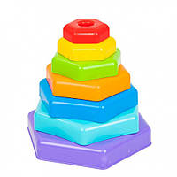 Дитяча іграшка розвиваюча райдужна пірамідка, арт.39354, ТМ Тигрес, розміри 17.5 x 20.0 x 18.0 см