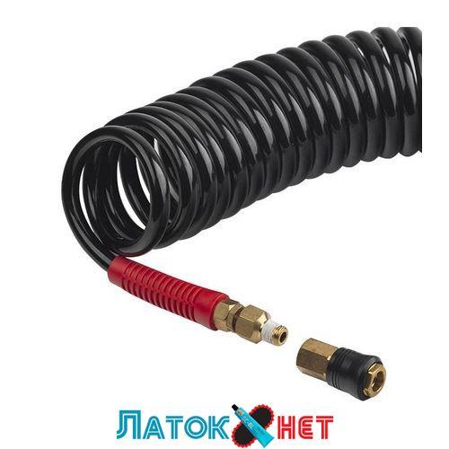 Шланг BLACK M-Flex 8х12 мм 15 м спіральний поліуретановий зі швидкорознімними з'єднаннями STORM PT-1797